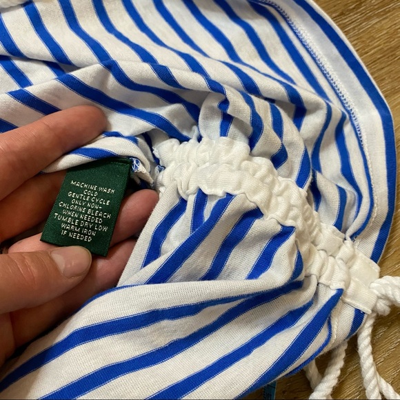 Ralph Lauren Cotton Striped Boatneck Tee with Ties - Picture 8 of 11